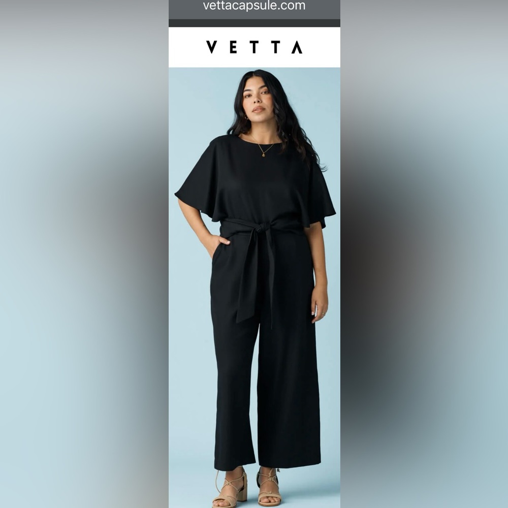NWT. Vetta, the cape jumpsuit. Black